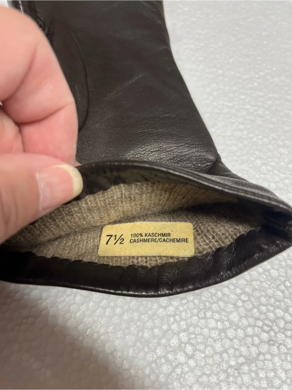Brown leather/ Cashmere lined gloves by  Nordstrom size 7.5